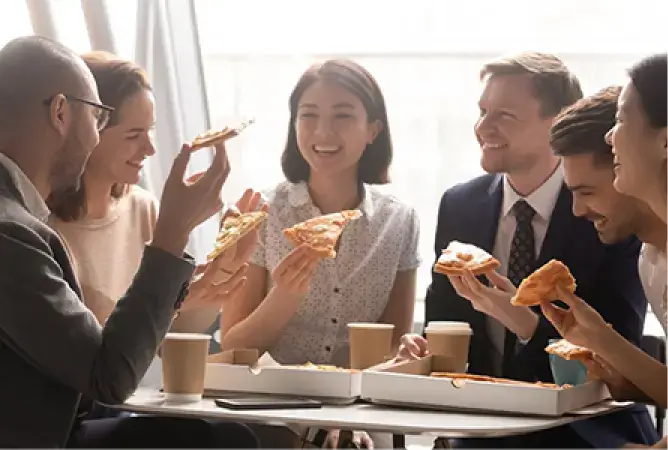 Monthly team building & afternoon tea benefits
              